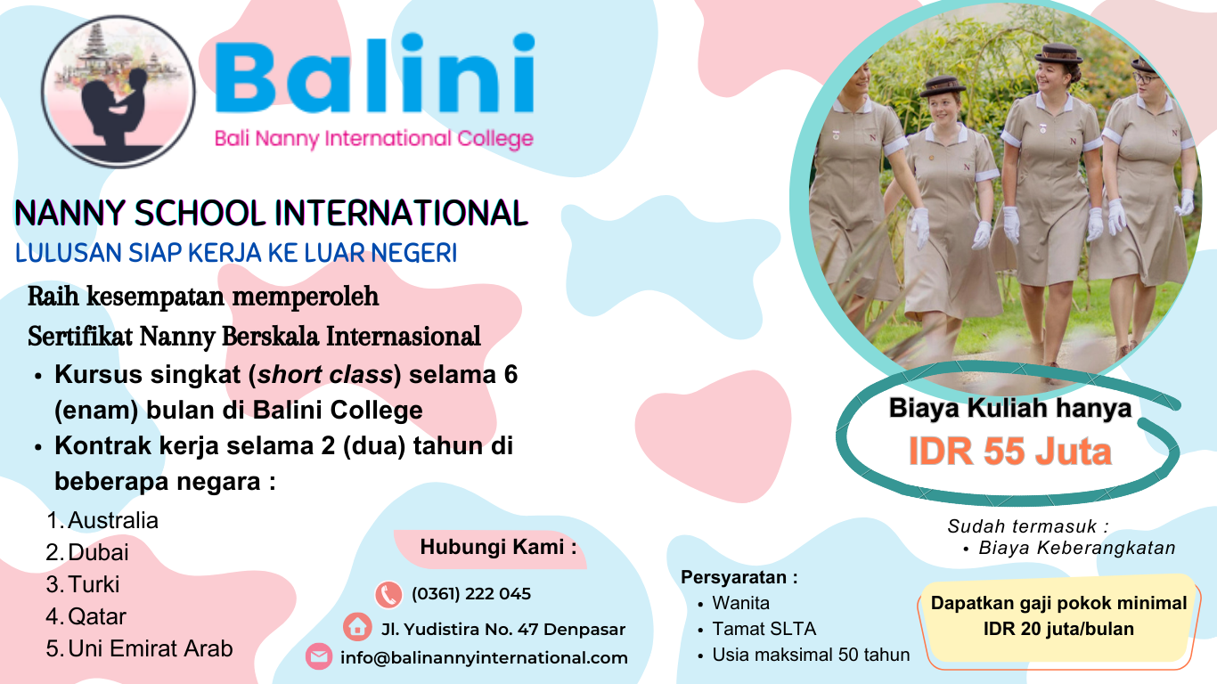 han baby sitter, kursus nanny bertaraf internasional, bali nanny internasional, kelebihan bali nanny international college, kursus baby sitter terbaik di indonesia, materi kursus bali nanny bertaraf internasional biaya termurah, nanny bali, kursus nanny murah, kursus nanny di bali,